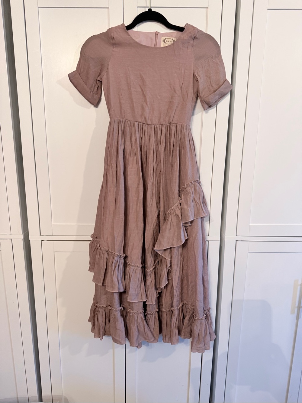 Joyfolie Mauve Ruffle Midi Dress for Girls